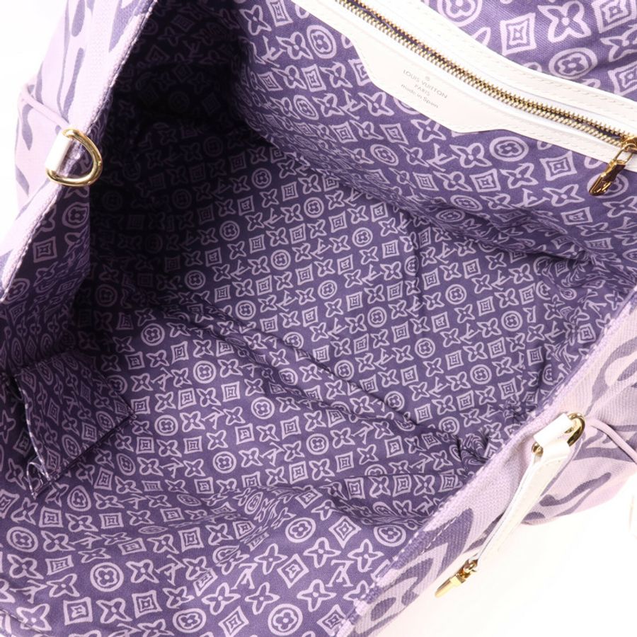 LOUIS VUITTON 帆布Cruise Line Tahitienne GM金扣肩背袋-4