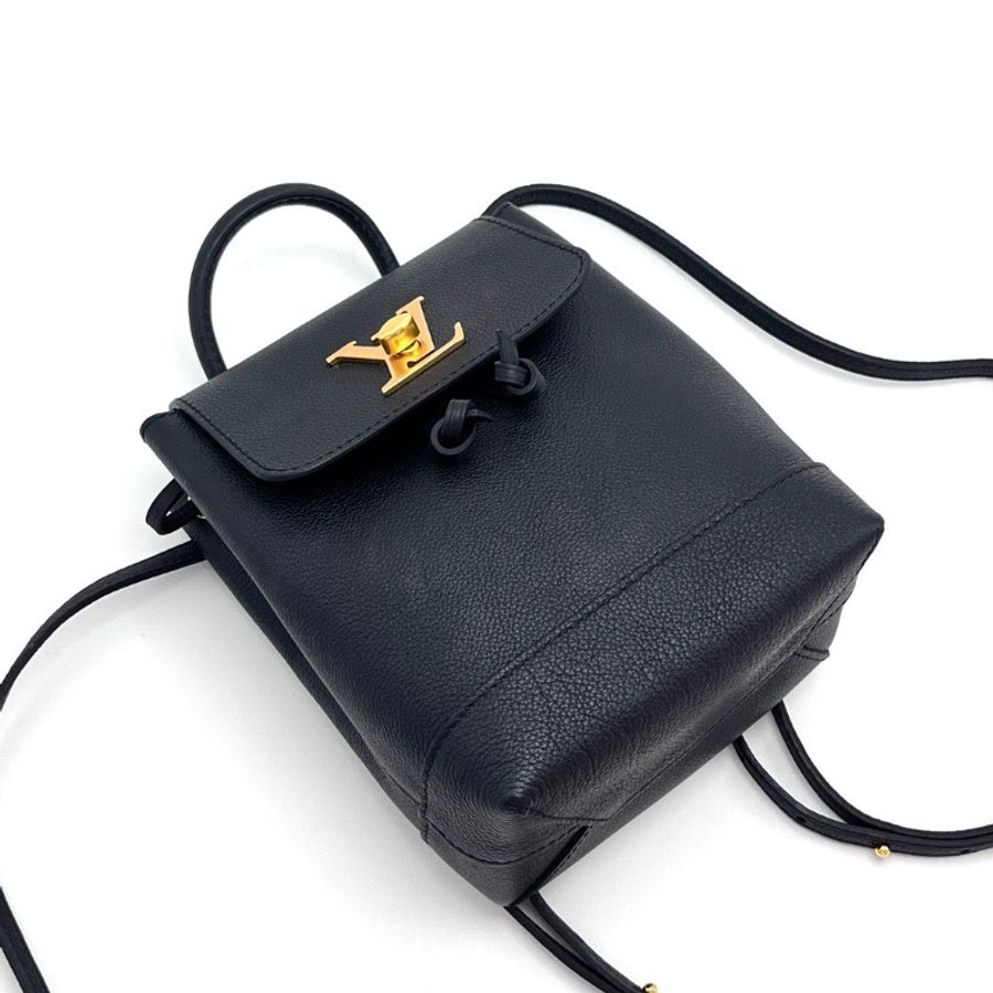 LV lockme mini黑金全皮 小書包後背包15*19*10 98新配件塵袋-5