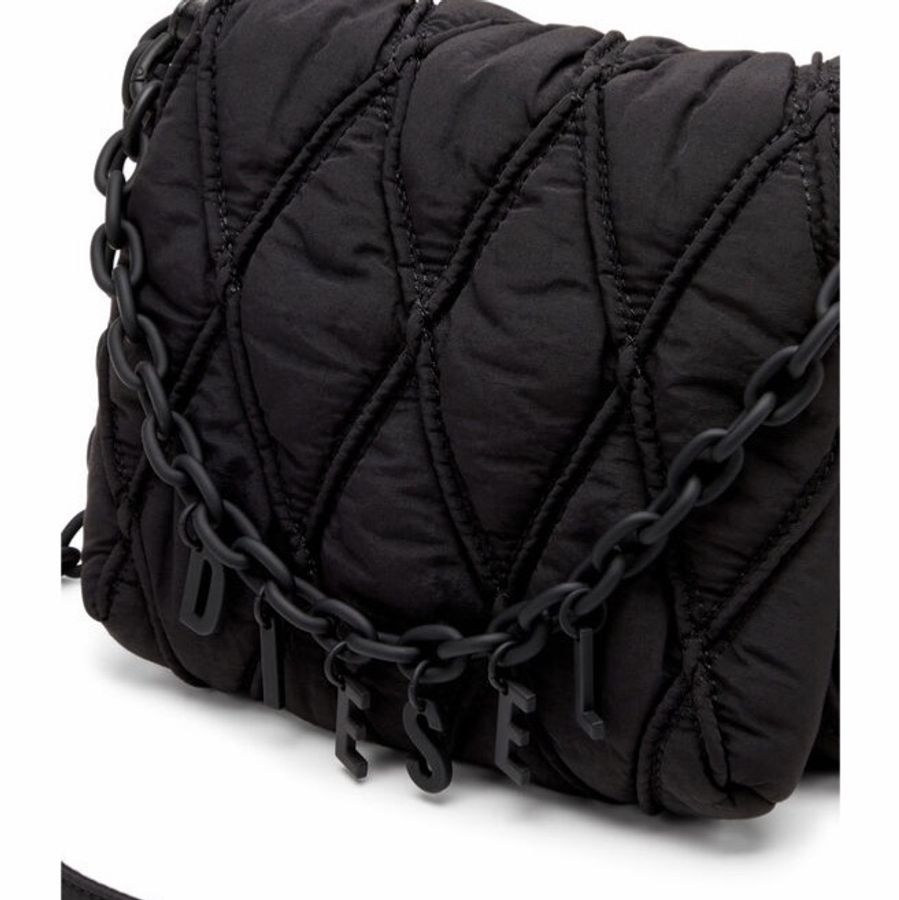 Diesel 女士 Charm-D S-Small 絎縫單肩包均碼碼21cm*9cm*16cm-4