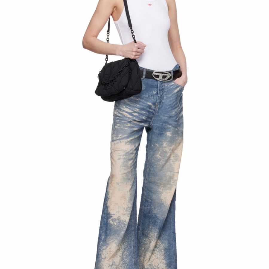 Diesel 女士 Charm-D S-Small 絎縫單肩包均碼碼21cm*9cm*16cm-6