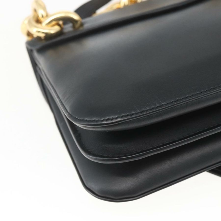【日本直送】BOTTEGA VENETA Mount 單肩包 皮革 2way 黑色 金色 Auth ka1658V-18