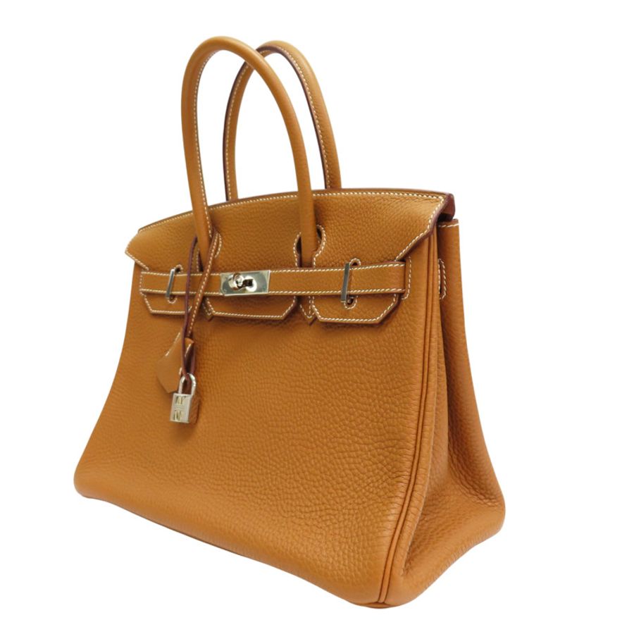 金棕色 Clemence 牛皮 Birkin 30 柏金包 手提包 口K刻 銀扣【HERMES 愛馬仕】-2