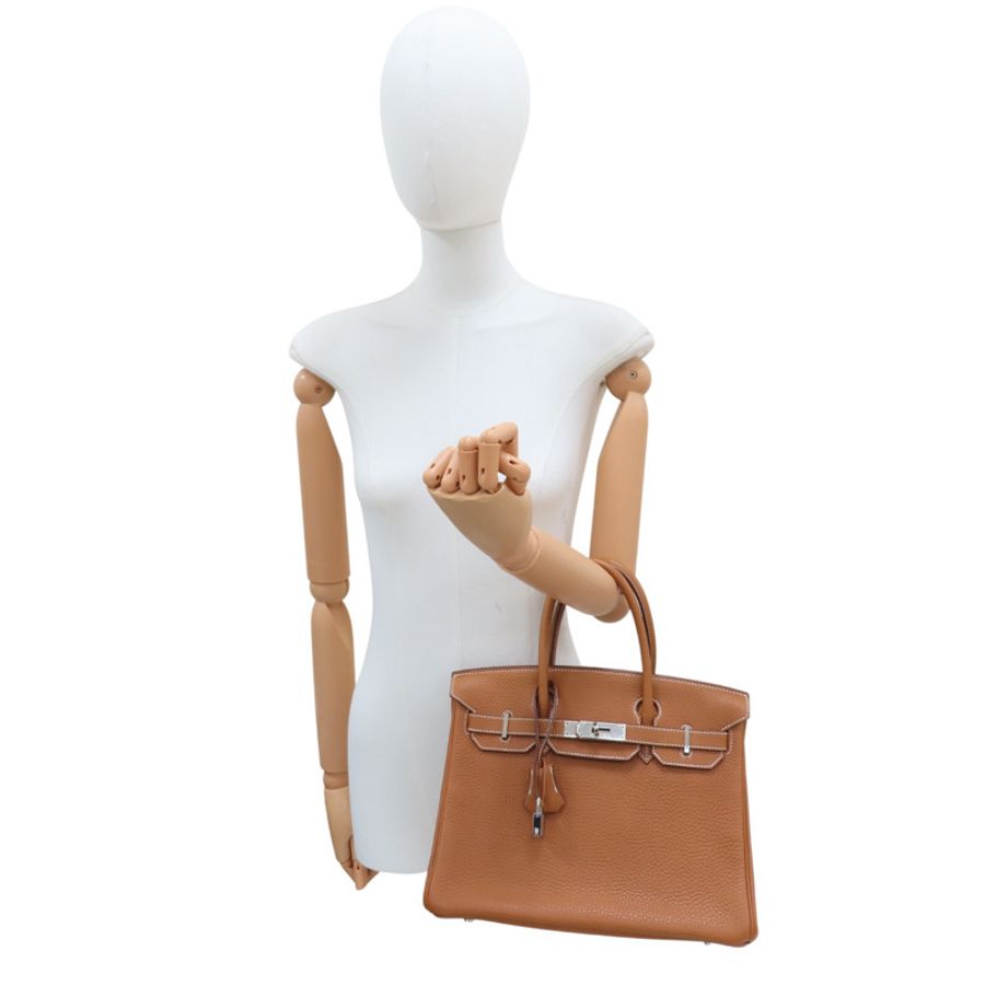 金棕色 Clemence 牛皮 Birkin 30 柏金包 手提包 口K刻 銀扣【HERMES 愛馬仕】-9