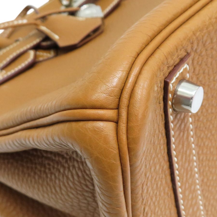 金棕色 Clemence 牛皮 Birkin 30 柏金包 手提包 口K刻 銀扣【HERMES 愛馬仕】-10