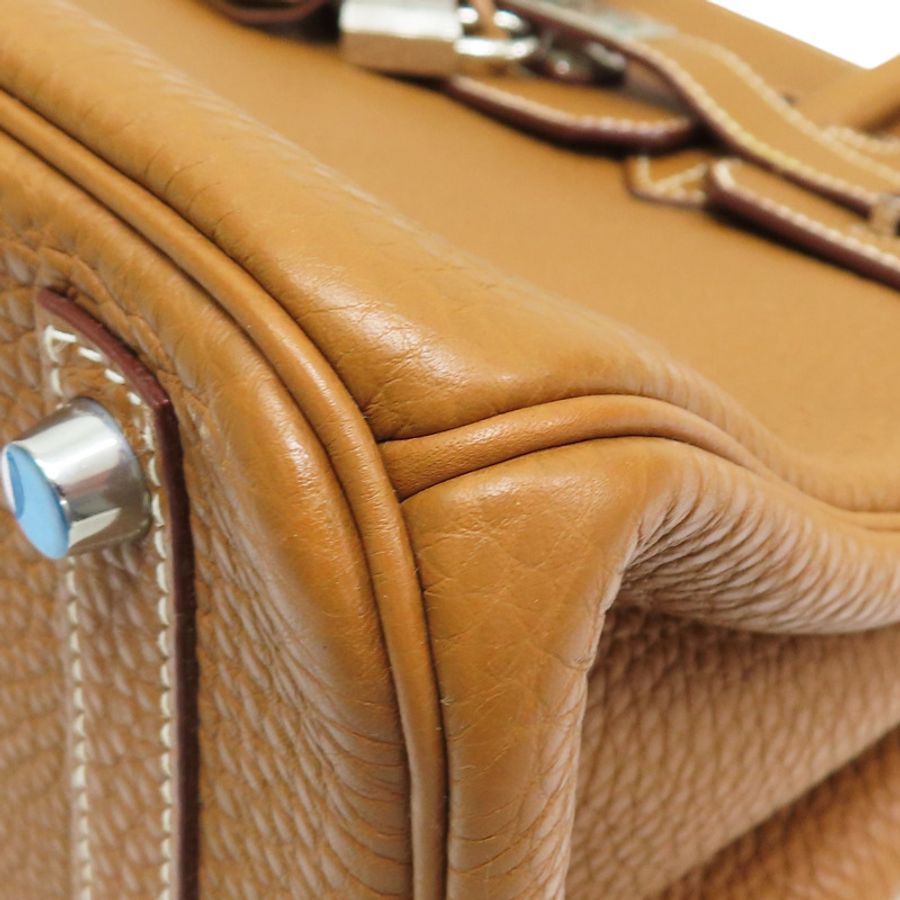 金棕色 Clemence 牛皮 Birkin 30 柏金包 手提包 口K刻 銀扣【HERMES 愛馬仕】-11