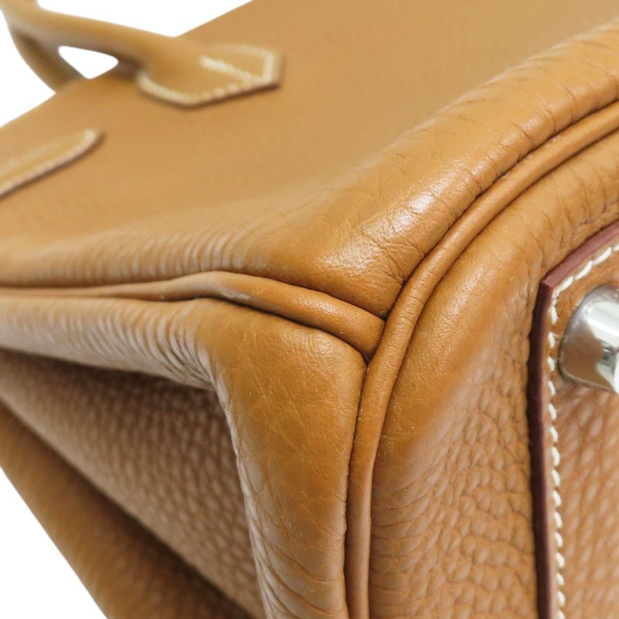 金棕色 Clemence 牛皮 Birkin 30 柏金包 手提包 口K刻 銀扣【HERMES 愛馬仕】-12