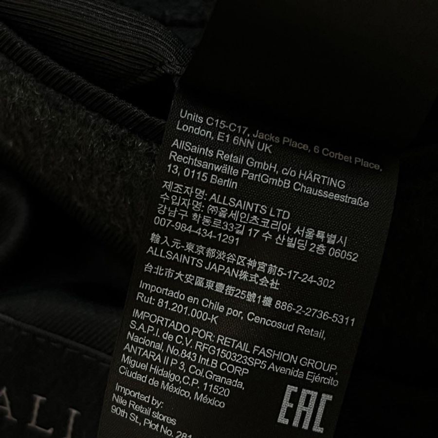 ALLSAINTS HARGROVE男款灰色羊毛大衣38-16