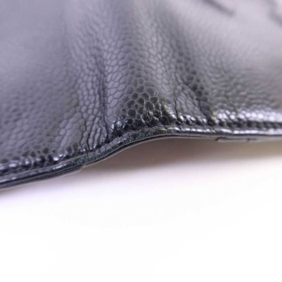 CHANEL 牛皮皮革Long Bifold Wallet銀扣長錢包-15