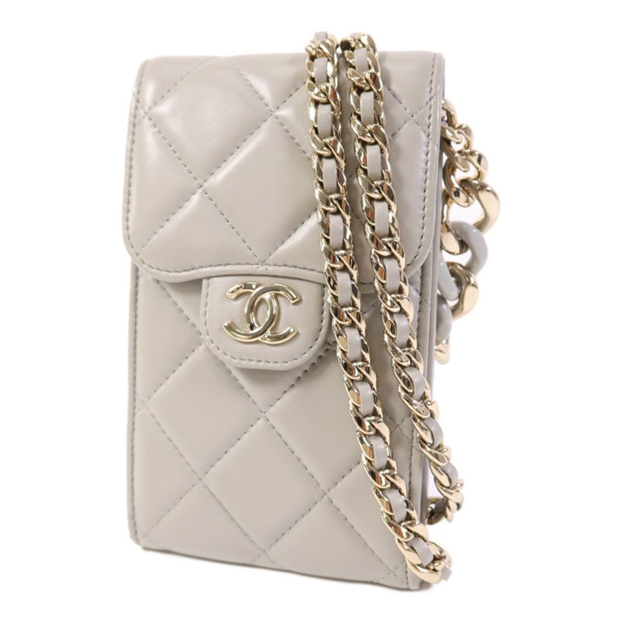 CHANEL 羊皮皮革Chain Shoulder Bag金扣鏈帶肩背袋-2