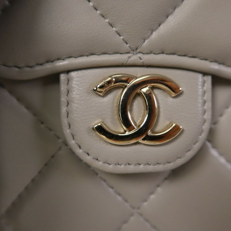 CHANEL 羊皮皮革Chain Shoulder Bag金扣鏈帶肩背袋-6