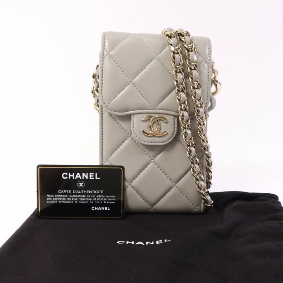 CHANEL 羊皮皮革Chain Shoulder Bag金扣鏈帶肩背袋-9