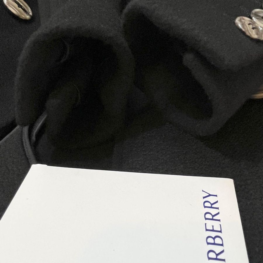 BURBERRY PRORSUM英國黑色蕾絲羊絨大衣38-8