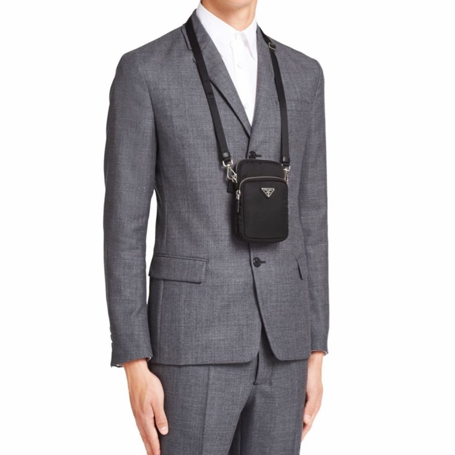 Prada 男士 三角徽標手機包均碼碼17cm*4.5cm*10.5cm-6