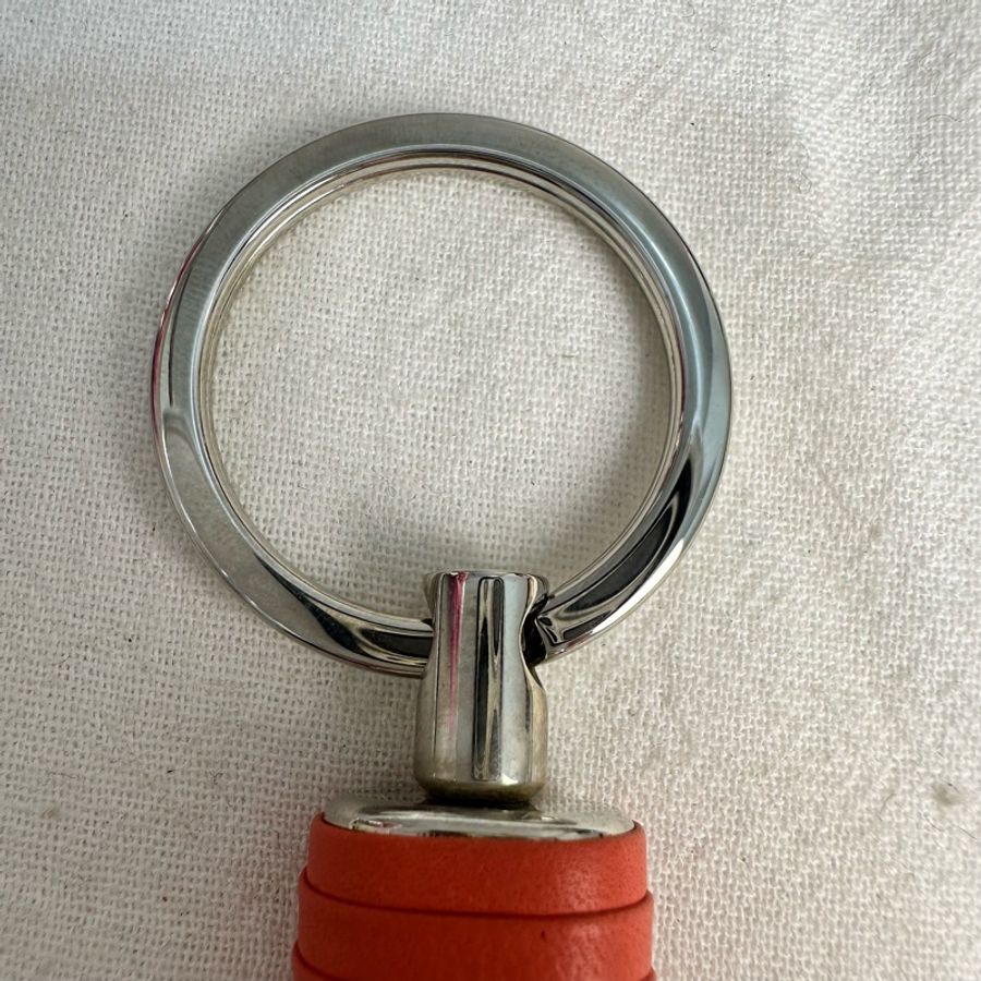 【赫蒂國際精品】 BV 寶緹嘉 中古橘色小編織鑰匙圈吊飾 vintage-4