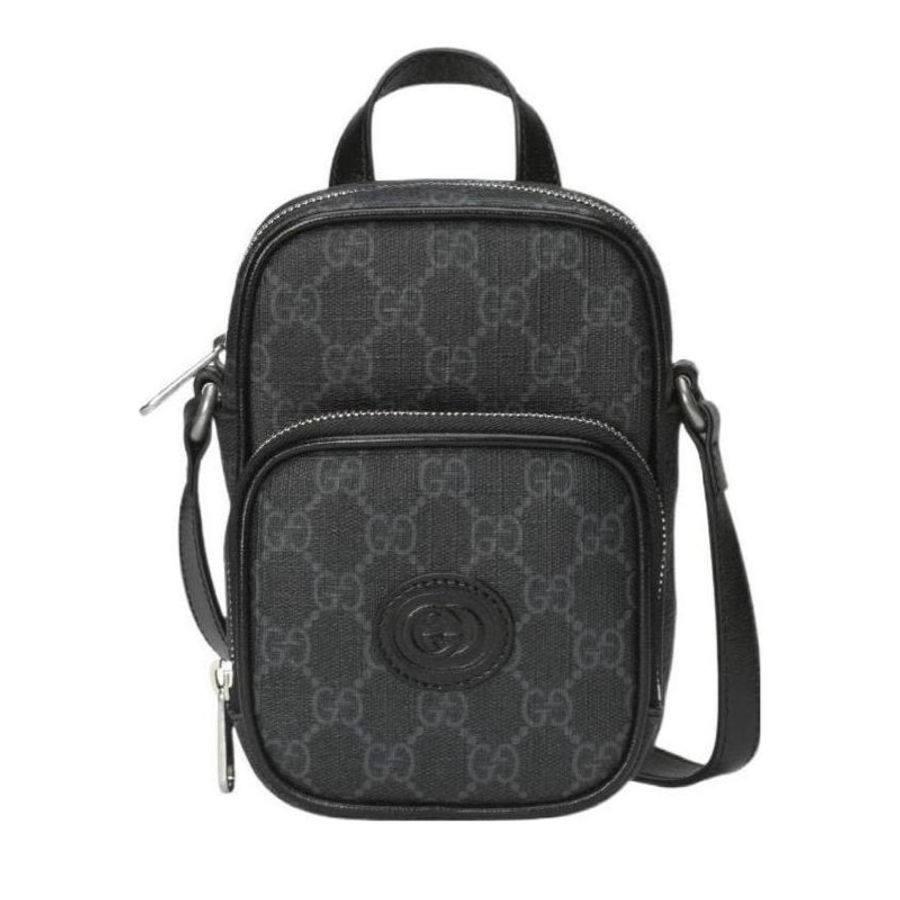 Gucci 男士 黑色互扣式雙G迷你手袋均碼碼12cm*7cm*16cm-0