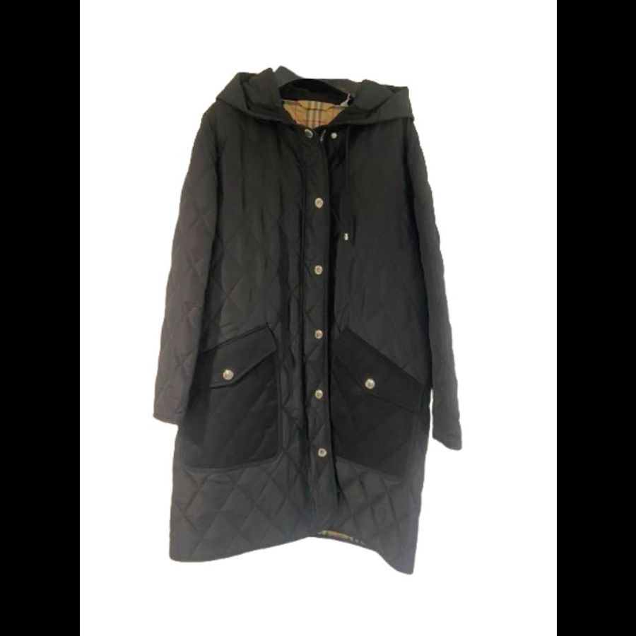 Burberry Roxby 長款绗缝大衣 綿質外套 M碼-0