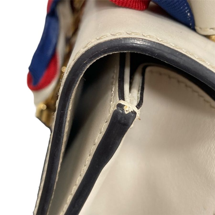 GUCCI 古馳 421332 Small Sylvie Shoulder Bag 小牛皮 肩背包 白色 金釦-14