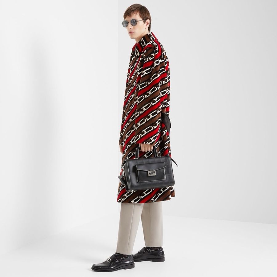 Fendi 男士 Soft Trunk徽標手提包均碼碼常規、31 X 15 X 22 CM-5