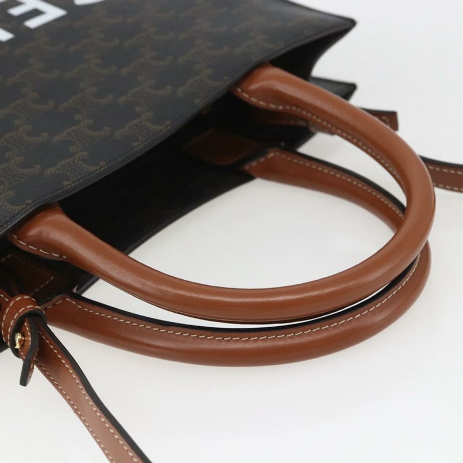 【日本直送】CELINE Triomphe Vertical Cabas 手提包 PVC 2way 棕色 Auth ka1656SAM-6