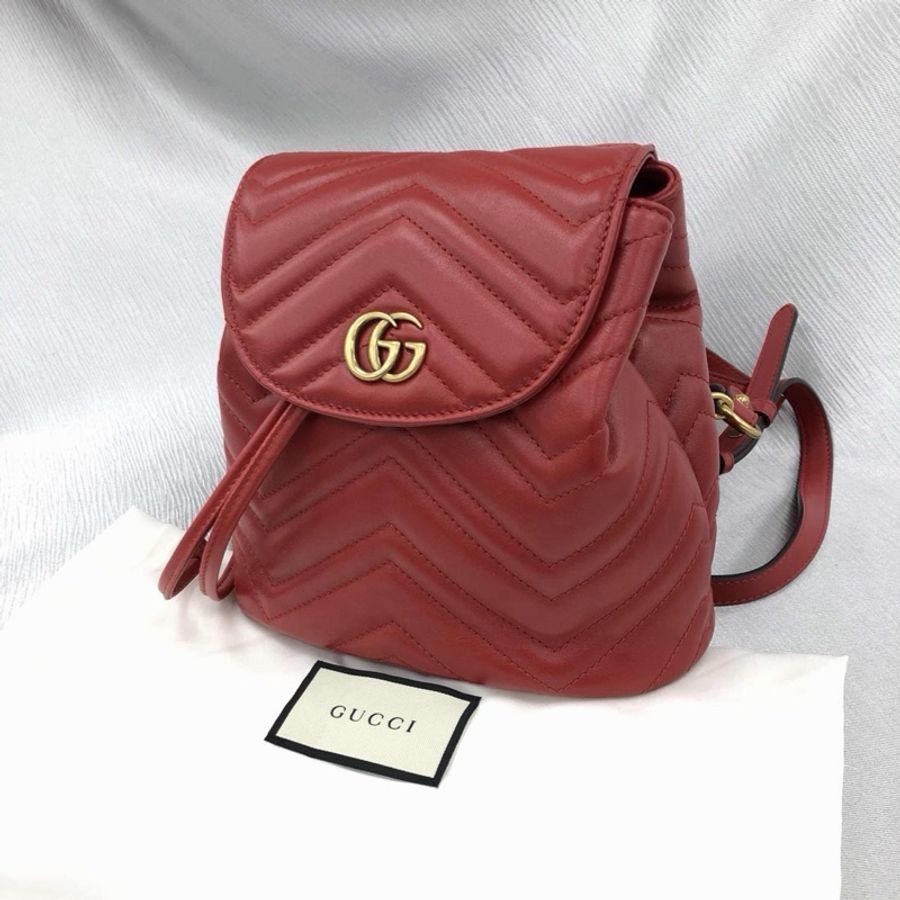 Gucci 女士 GG Marmont絎縫雙肩包均碼碼19cm*10cm*18cm-5