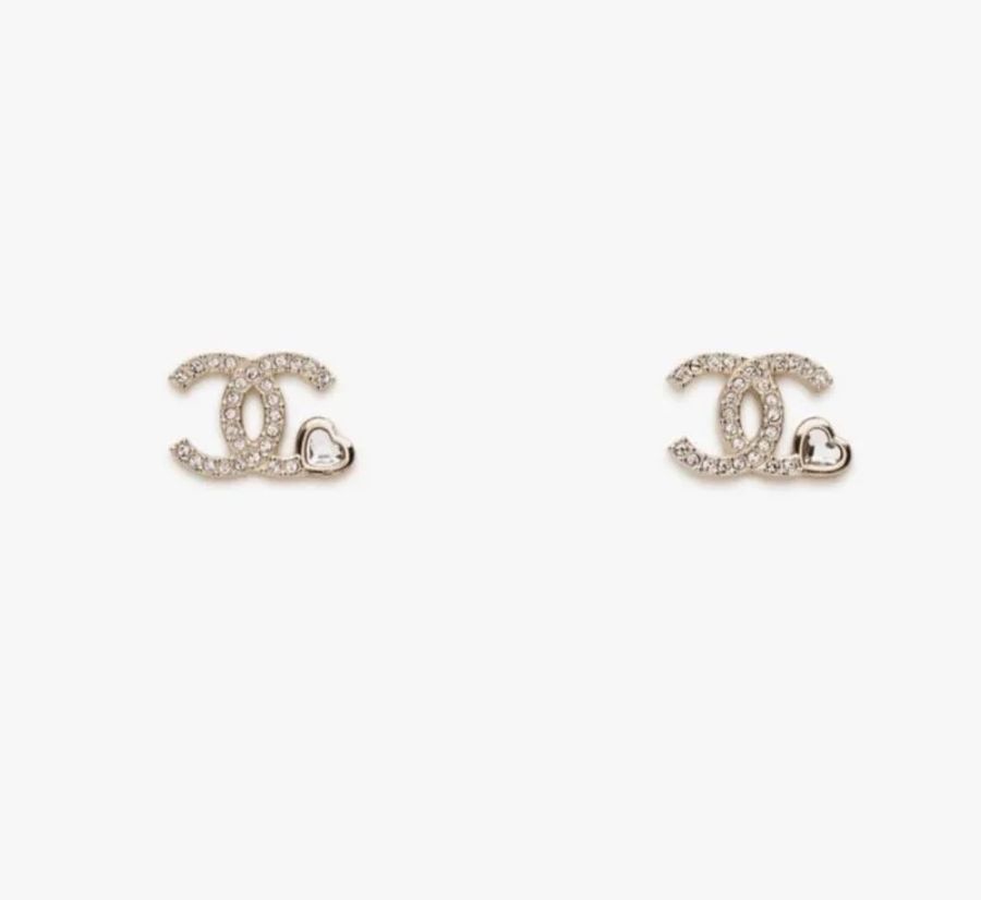 Chanel 全新🔥現貨 25p 愛心水鑽 耳針 (E02)-4