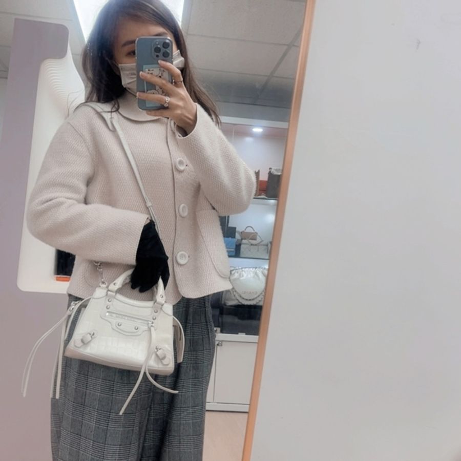 Balenciaga neo classic city 迷你白色機車包-14