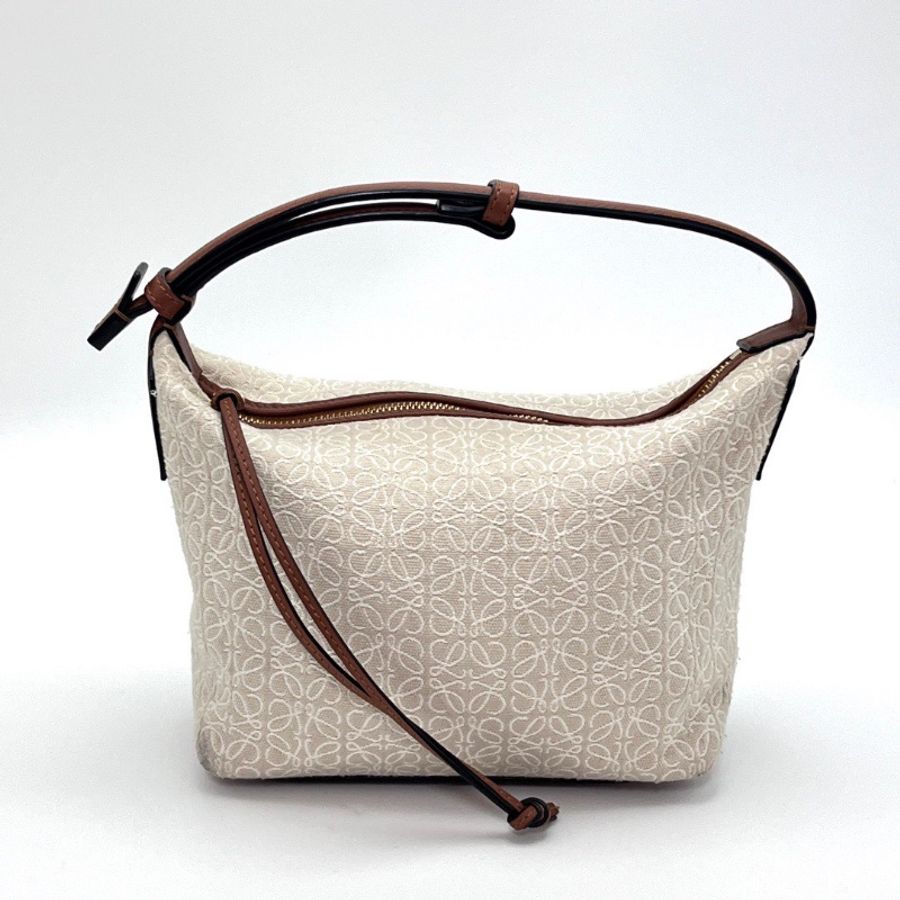 LOEWE Cubi Anagram 米白拼棕手提飯盒包20*14*11 98新配件塵袋-1