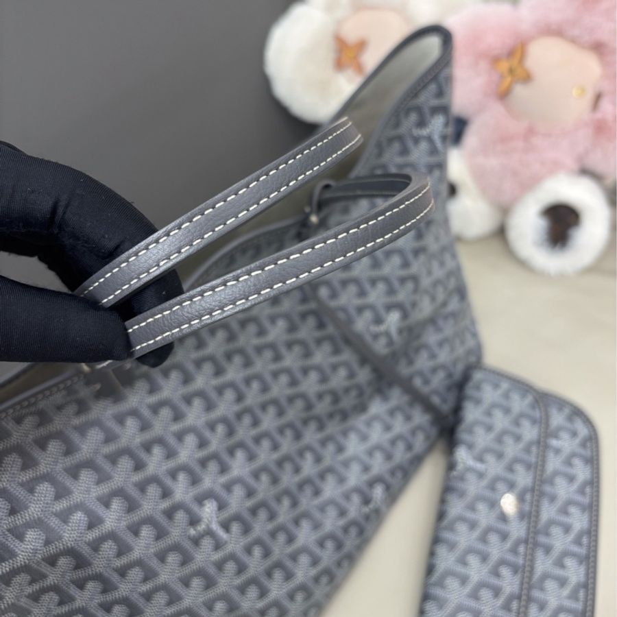 【近新閒置品】Goyard 灰色小號手提單肩包托特包tote購物袋-6