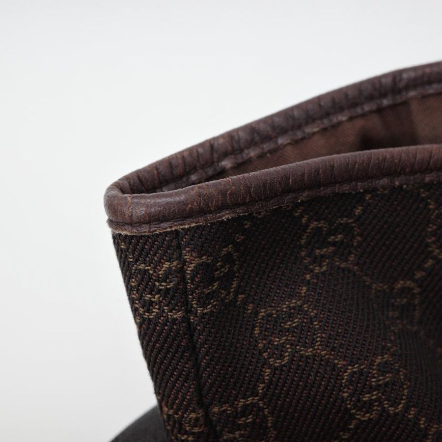Gucci 古馳 復古 老花 棕色 帆布 托特包-14