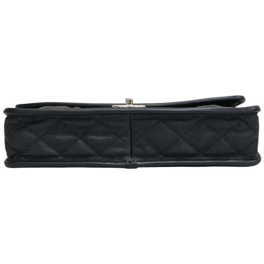 黑色 菱格紋 Caviar牛皮 French Riviera 翻蓋 鍊帶 肩背包 A66801 無卡【CHANEL 香奈兒】 A66801-3