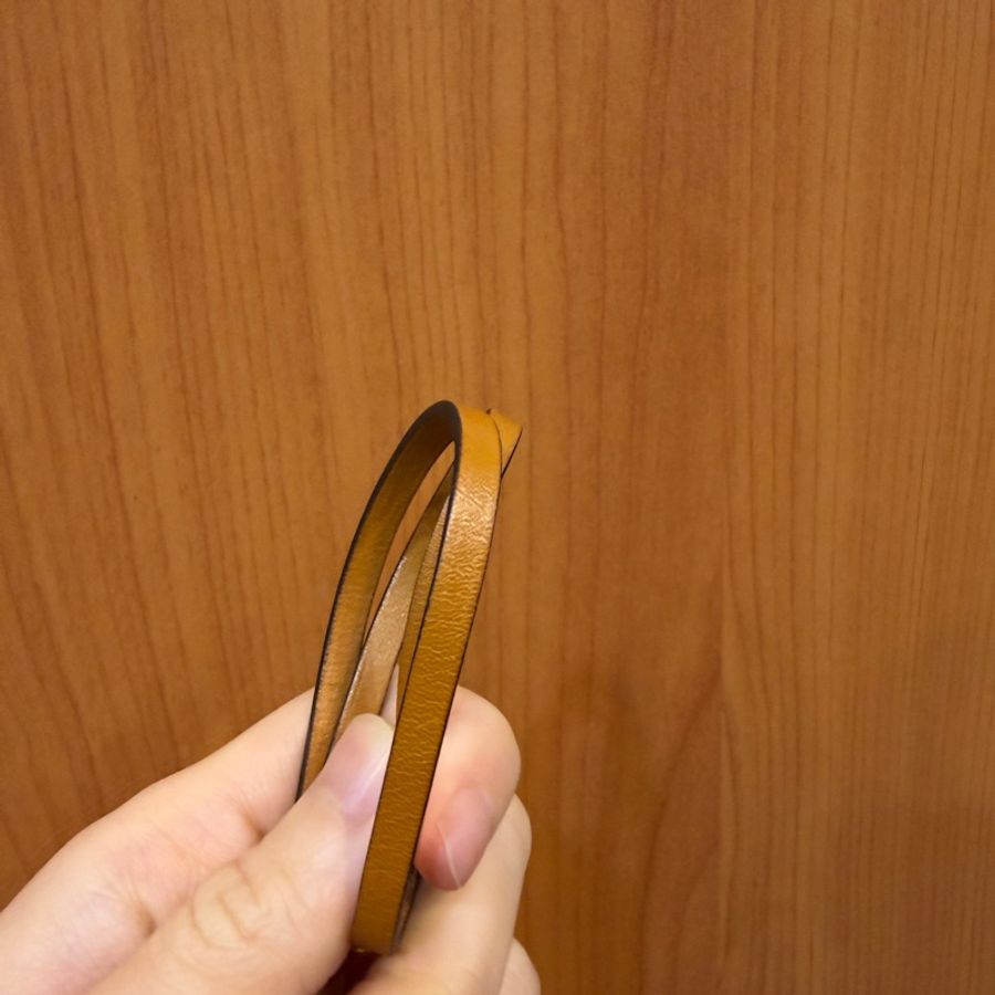 Hermes 黑Epsom皮棕牛皮小拖鞋吊飾-7