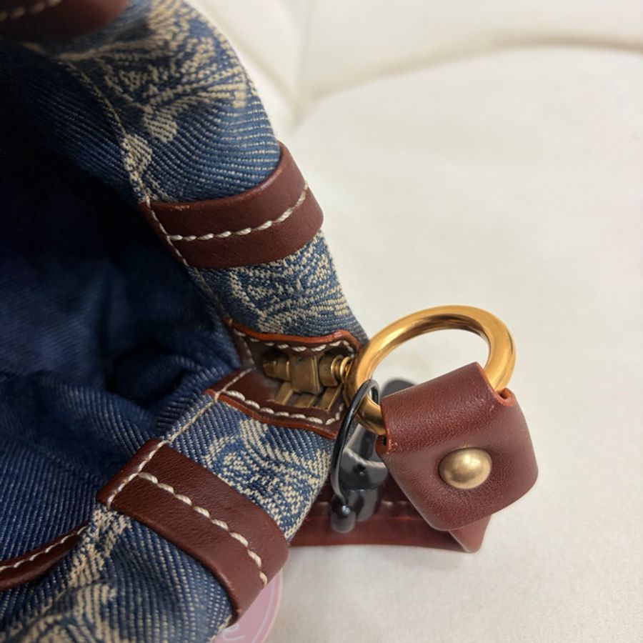 Celine 中古凱旋門馬蹄搭牛仔腋下包 Denim Shoulder Bag-20