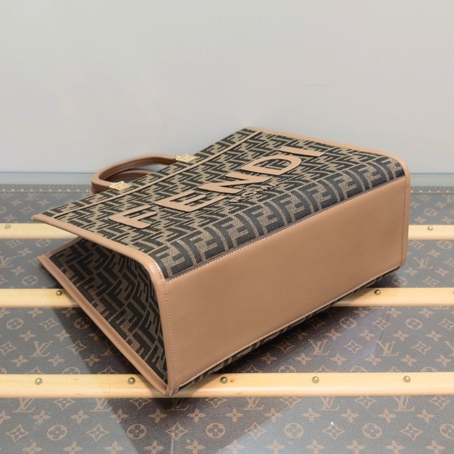 FENDI 老花棕色Sunshine手提肩背包36*30*16 全新閒置配件塵袋-3