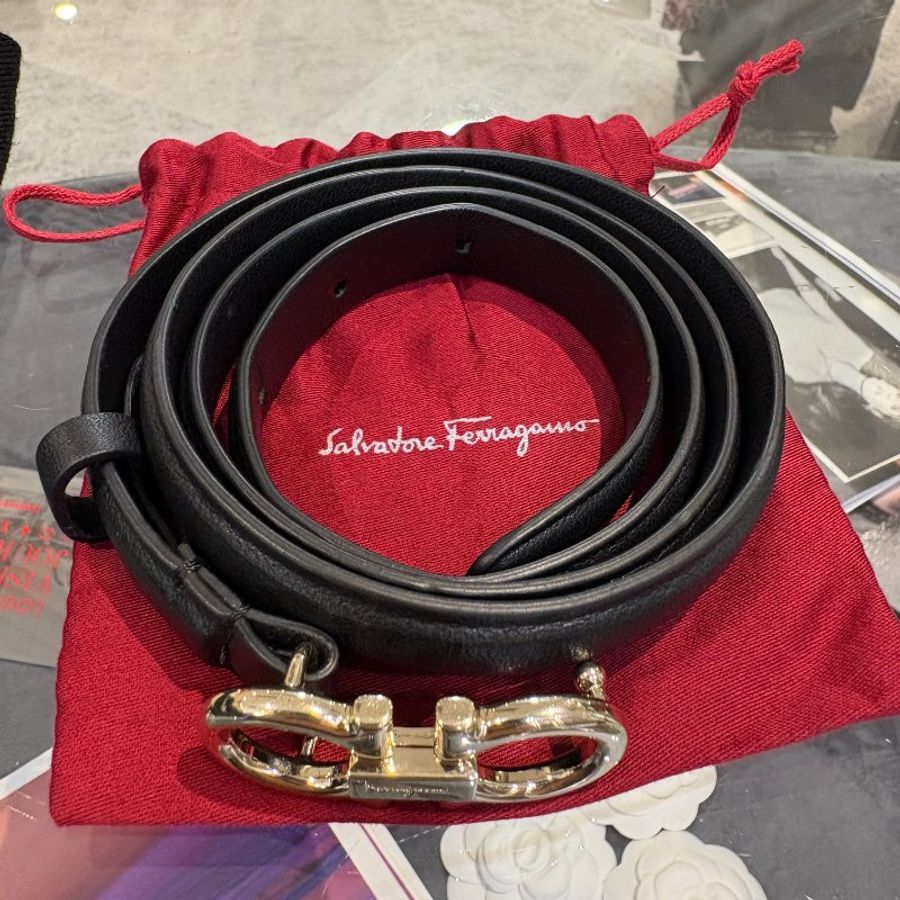 Ferragamo經典黑色長袖洋裝-M-16