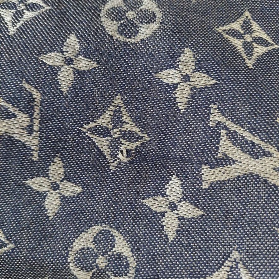 LV M71376 Monogram Denim 披肩/滿版老花/羊毛絲綢披肩/圍巾~二手-39