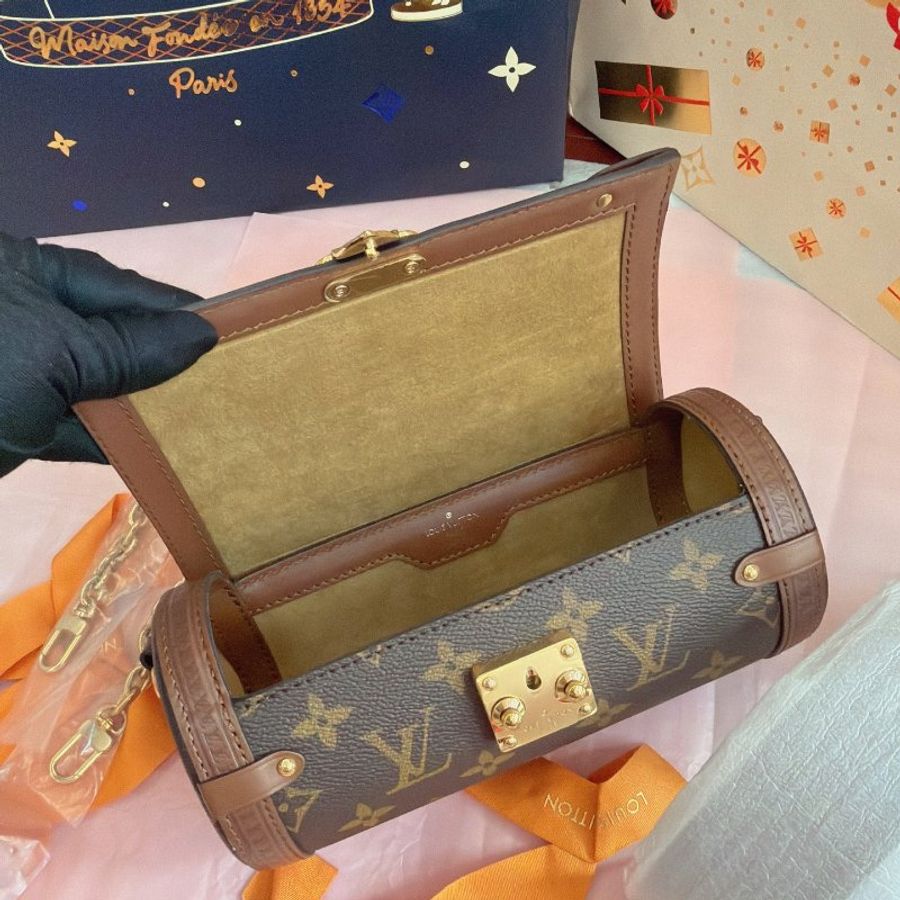 全新品 路易威登/Louis Vuitton 老花巴比龍圓桶包-8