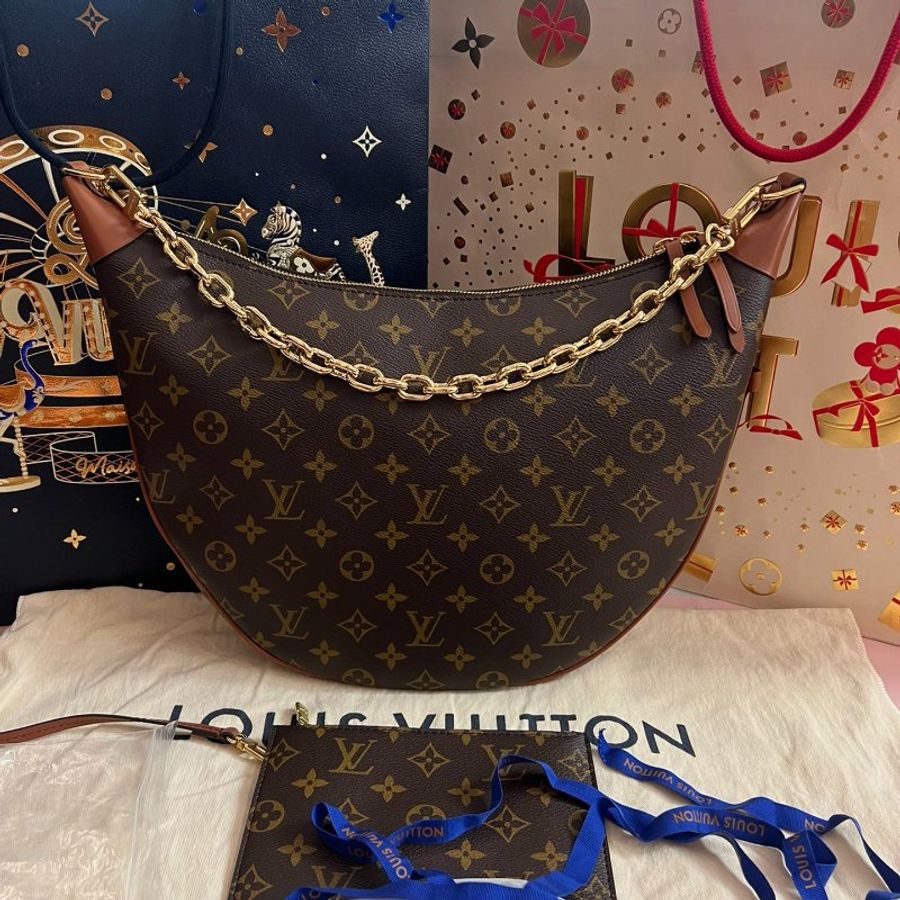 近新品 路易威登/Louis Vuitton Loop Hobo大月亮豌荳包 歐陽娜娜同款-5