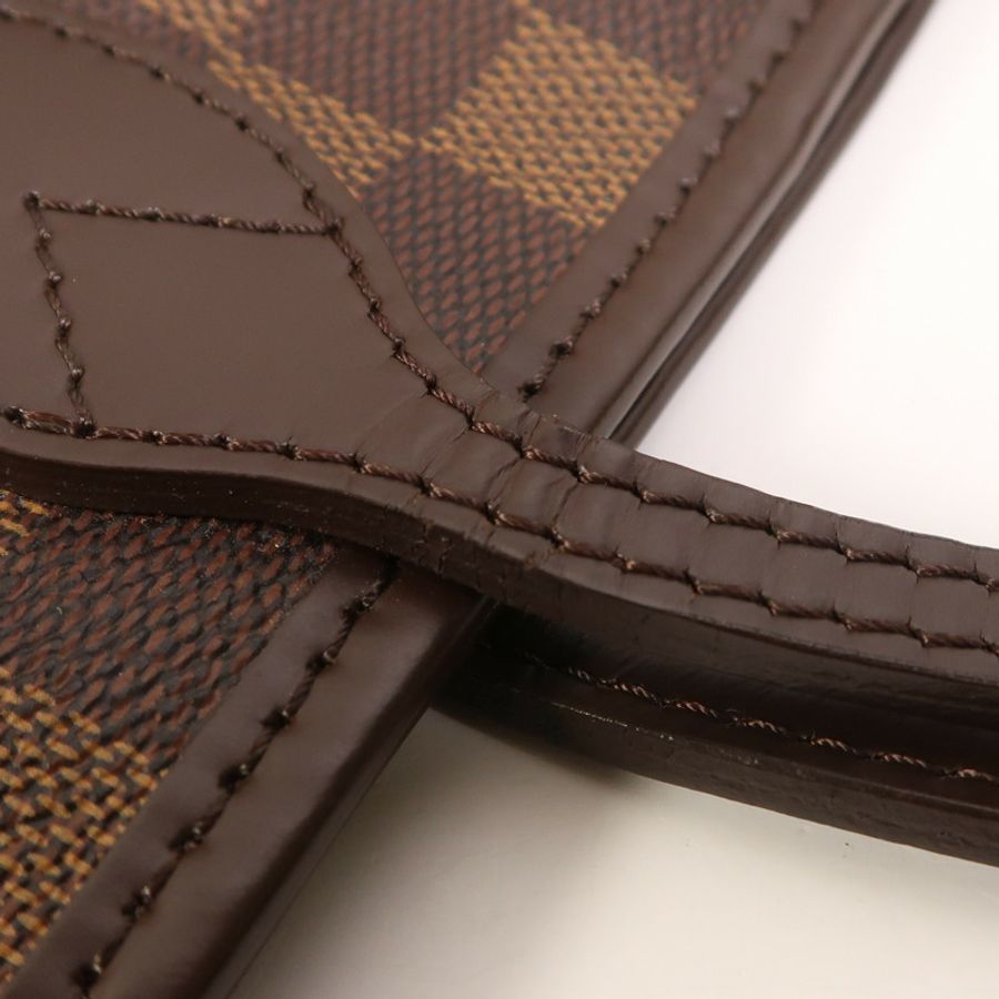 LOUIS VUITTON Damier Neverfull GM金扣肩背袋棕色-15
