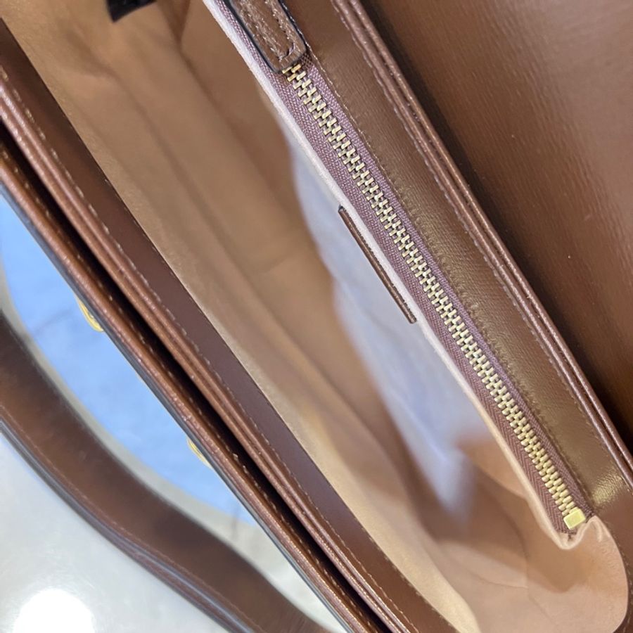 Gucci Pvc 咖牛皮金釦1955馬銜下蓋肩斜背包-10