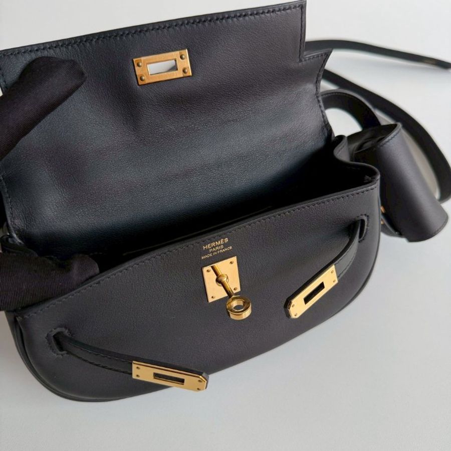 99新🆕 全配有購證🙌🏻 Hermès 愛馬仕 Kelly Moove 黑色金釦-13