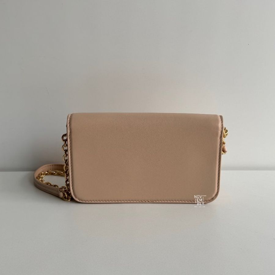 98新✨ 有購證🙌🏻 Louis Vuitton LV 路易威登 Bloom Wallet on Chain 奶茶色金釦-5