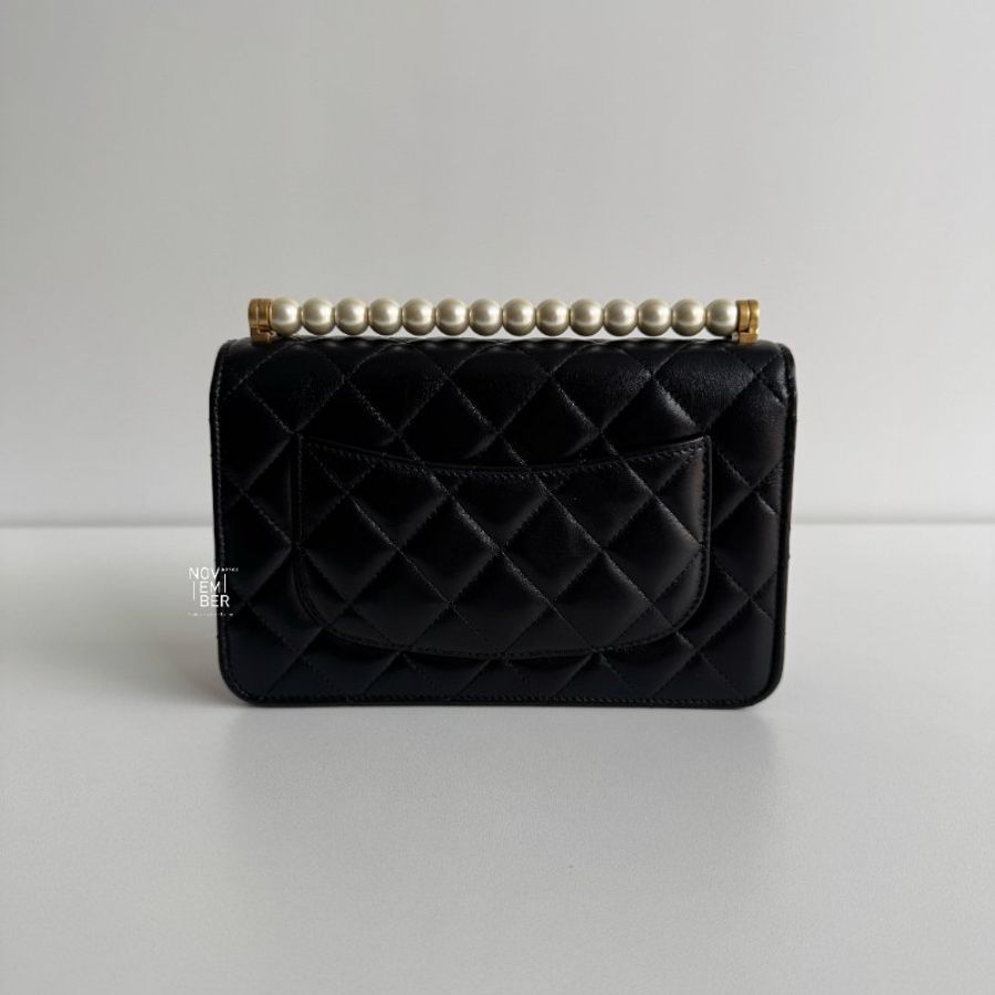 99新🆕 全配有購證😍 Chanel 香奈兒 珍珠 WOC 黑金-5