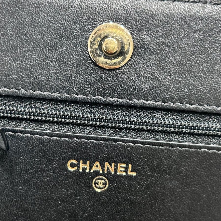 CHANEL 香奈兒 BOY 翻蓋包 鍊帶肩背包 羊皮 黑色 金扣-18