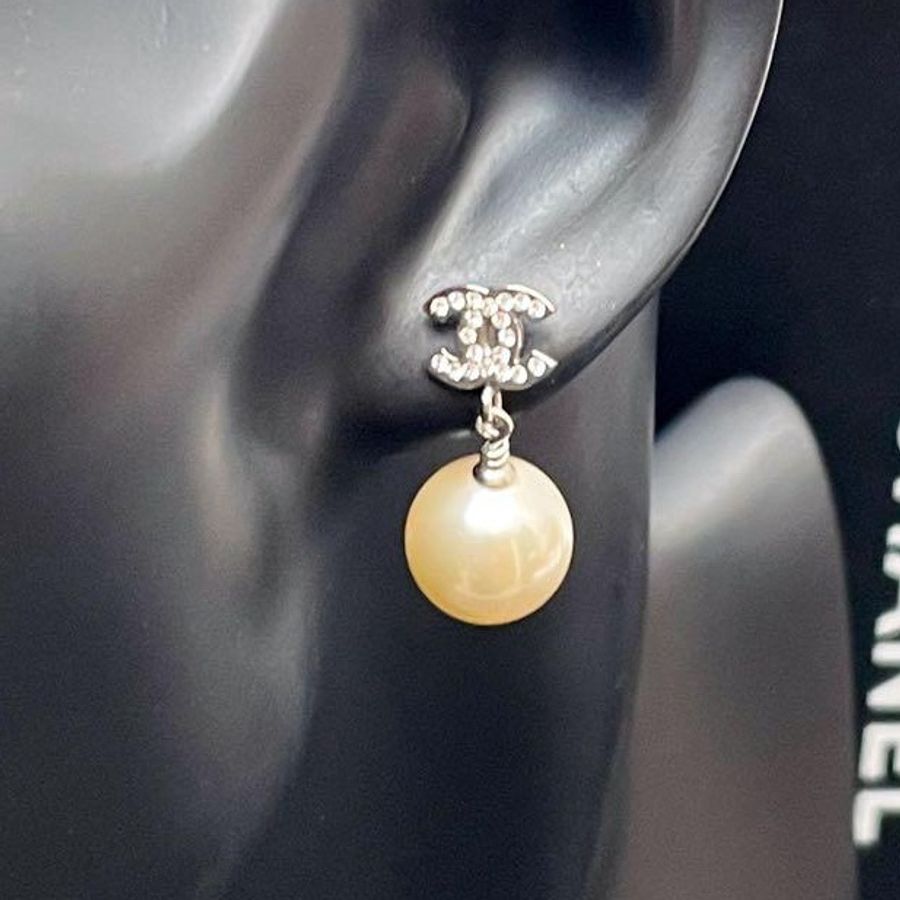 🌷Chanel 珍珠耳釘耳環｜經典花紋✦fufu style 精品✦ 氣質款｜-7
