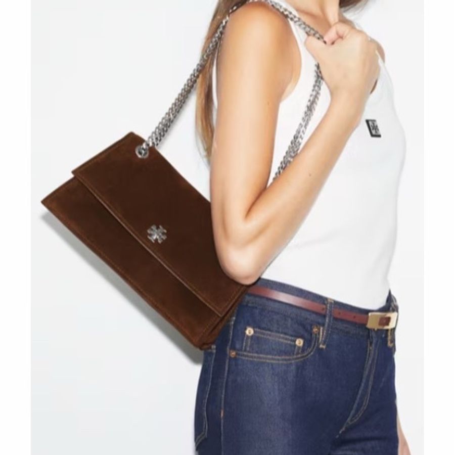 Tory Burch 女士 KIRA 旋鎖絨面革單肩包均碼碼28cm*7.2cm*14.8cm-2
