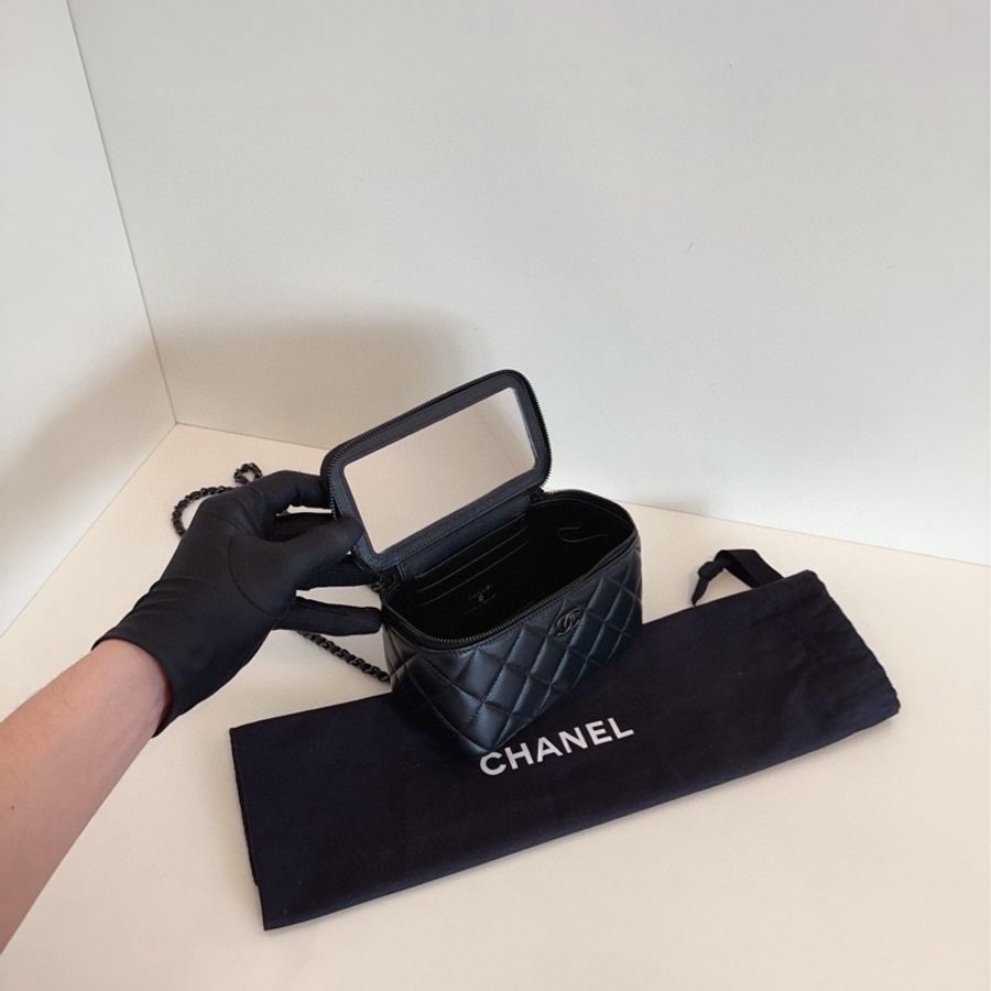 ✨Chanel so black化妝包 晶片款🖤-7