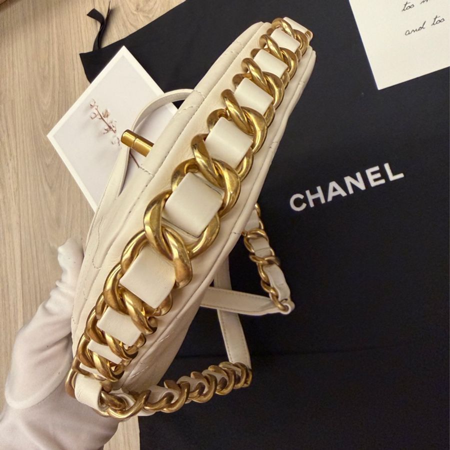 Chanel  /全新 全配 /牛皮復古仿舊粗鍊包-12