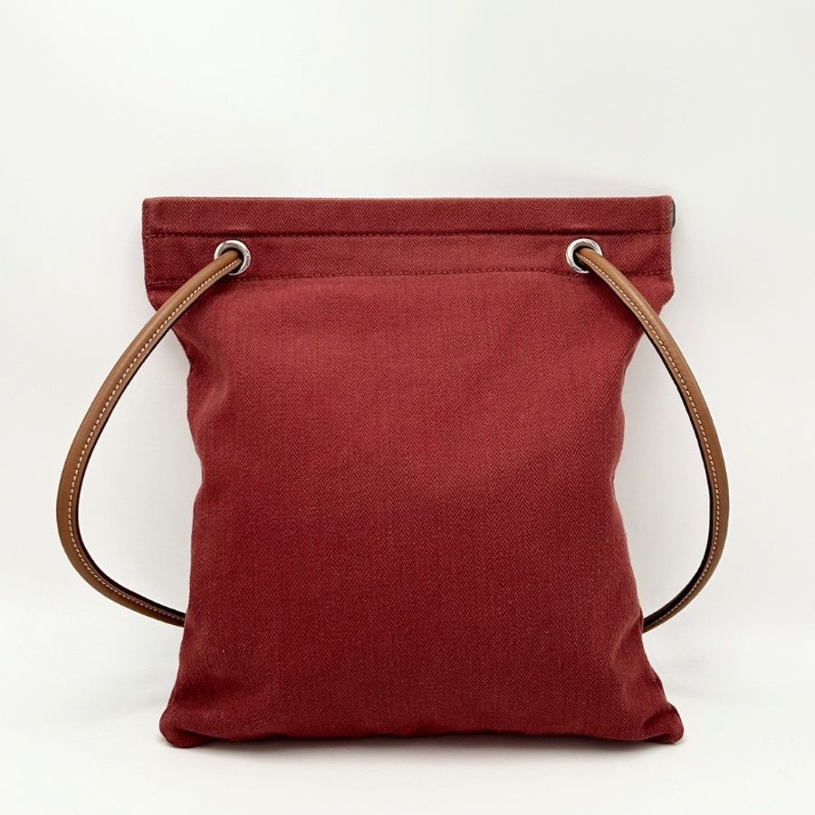 HERMES 紅色aline帆布包30*34 98新配件塵袋-6
