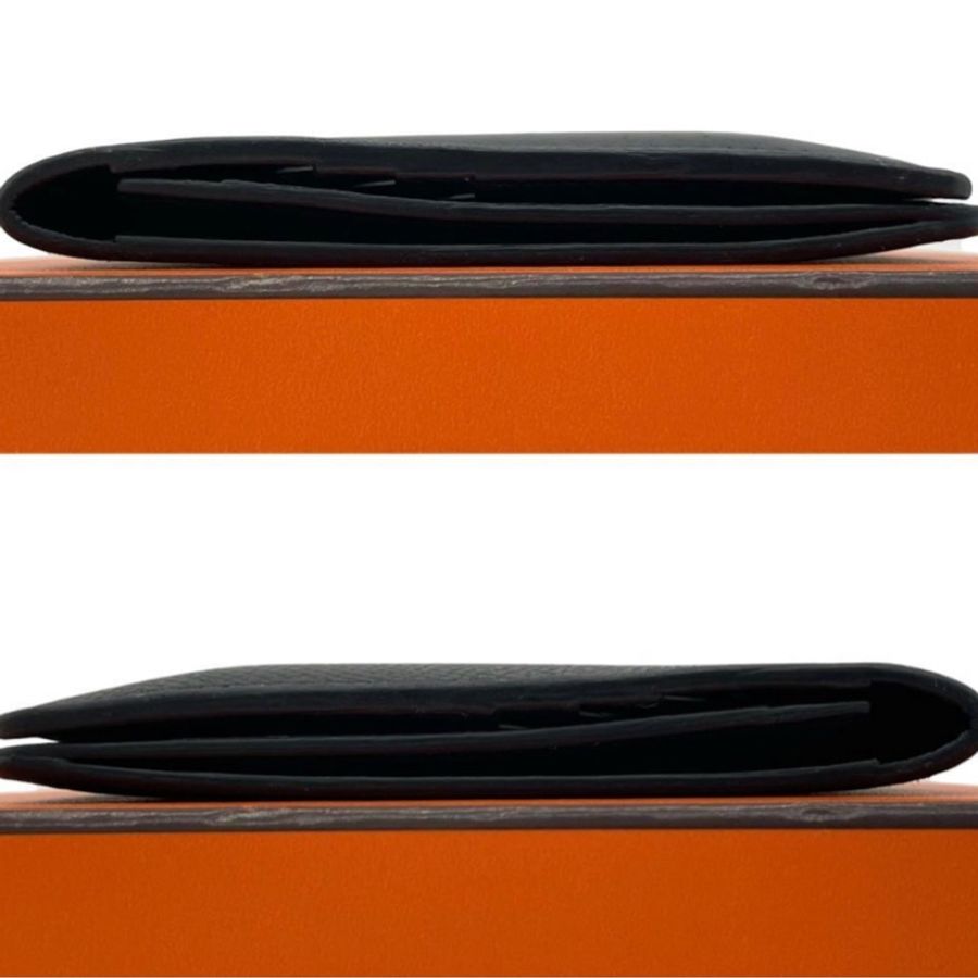 Hermès 愛馬仕曼哈頓雙折長黑色皮夾-5