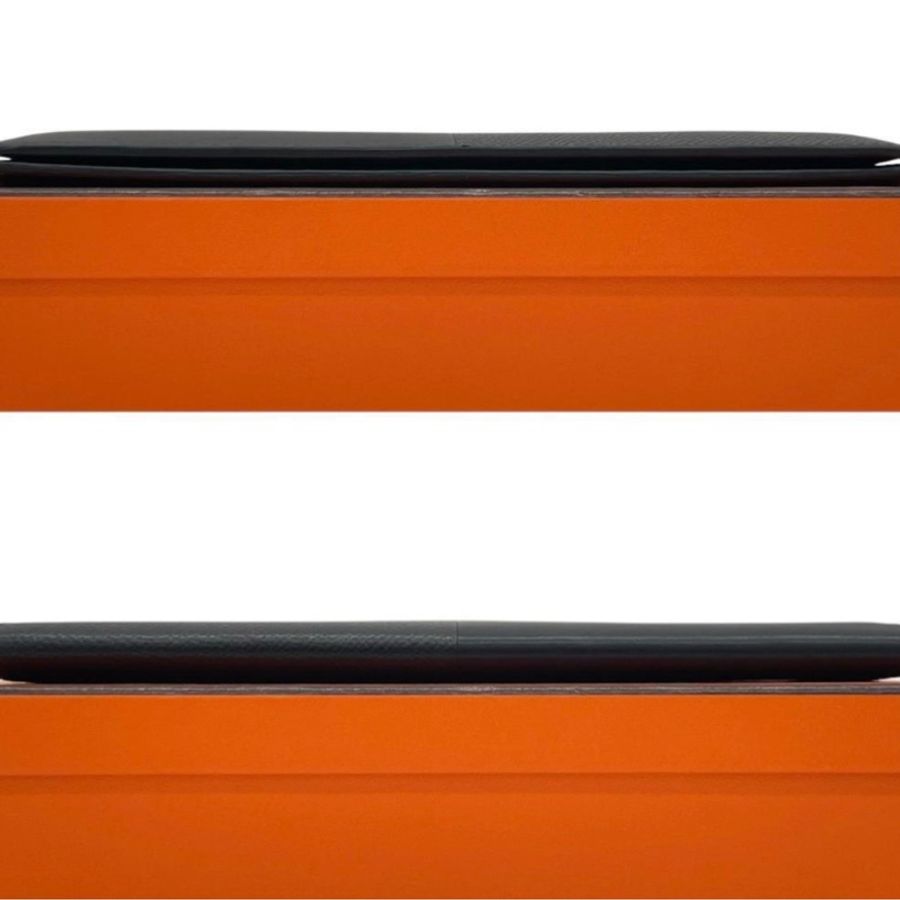Hermès 愛馬仕曼哈頓雙折長黑色皮夾-6